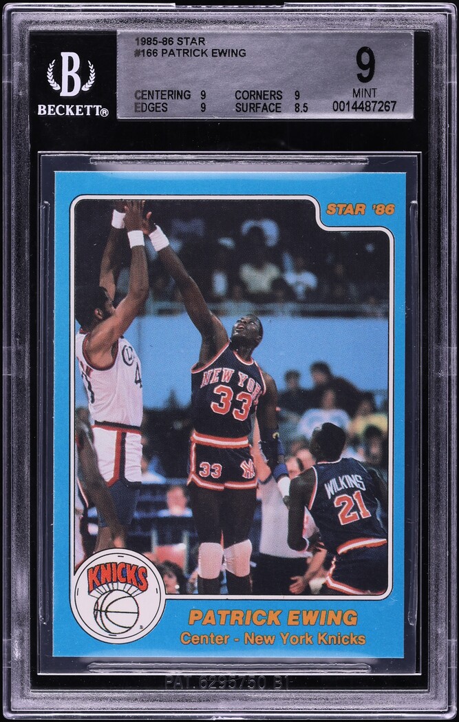 1985 Star Basketball Patrick Ewing ROOKIE #166 BGS 9 MINT
