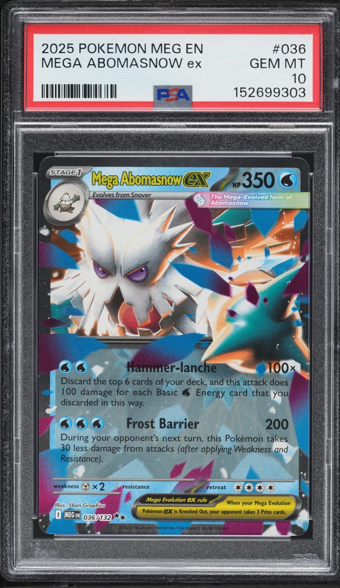 2025 Pokemon Mega Evolution Holo Mega Abomasnow Ex #36 PSA 10 GEM MINT