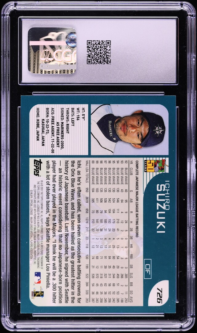 2001 Topps Ichiro ROOKIE #726 CGC 9 MINT
