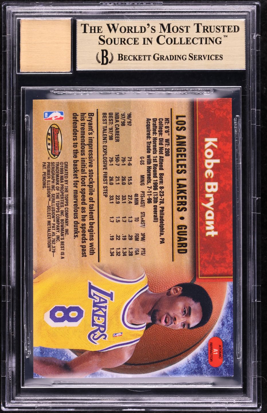 その他 KOBE Bowman's Best Atomic Refractors Kobe Bryant 1996 Bowman's Best #R23 Atomic Refractor Price