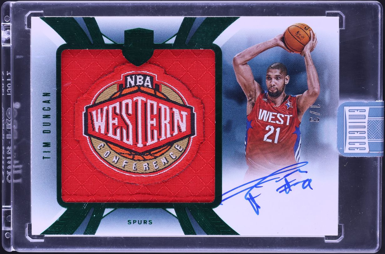 2024 Panini Eminence Special Emerald Tim Duncan CONFERENCE LOGO PATCH AUTO 1/3 #SPA-TIM