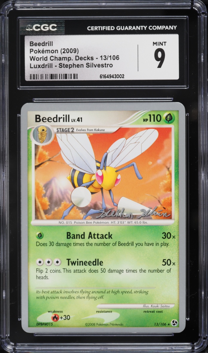 2009 Pokemon World Championships Decks Luxdrill Stephen Silvestro Beedrill #13 CGC 9 MINT