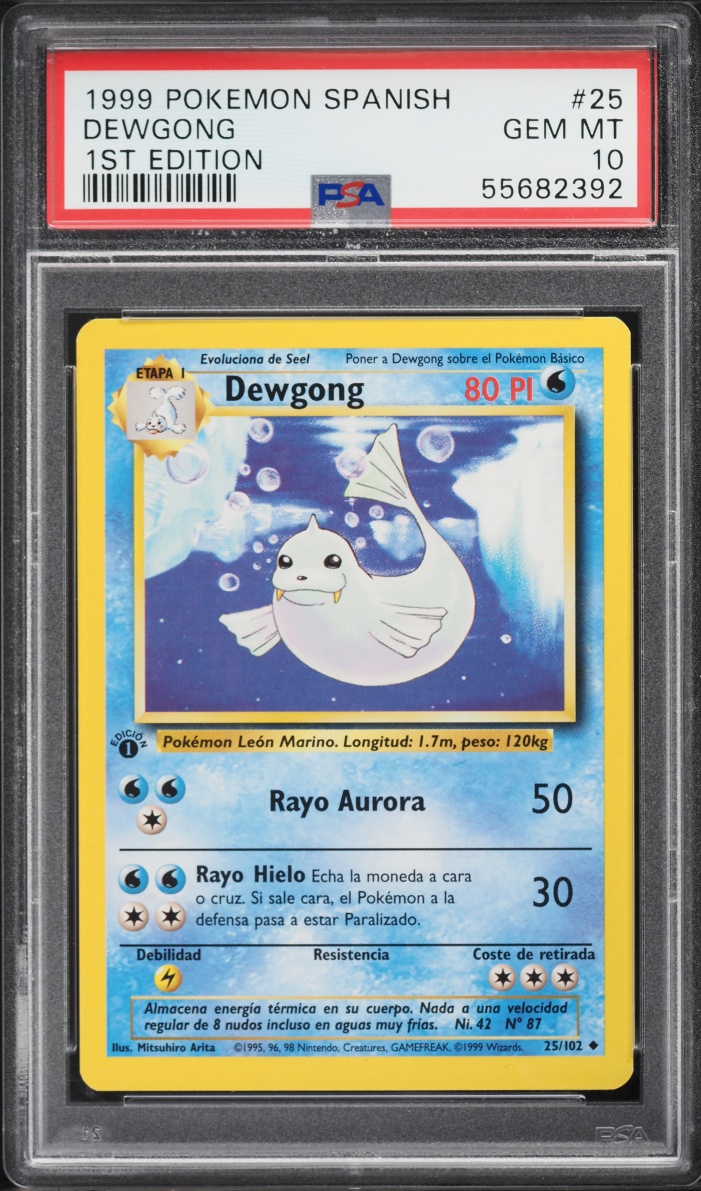 1999 Pokemon Spanish Base Set 1st Edition Dewgong #25 PSA 10 GEM MINT