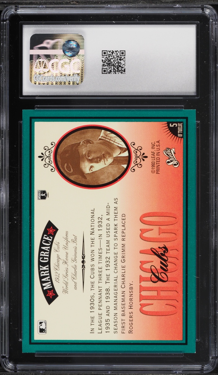 1993 Studio Heritage Mark Grace #5 CGC 8 NM-MT