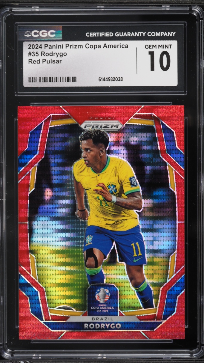 2024 Panini Prizm Copa America Red Pulsar Rodrygo 1/125 #35 CGC 10 GEM MINT
