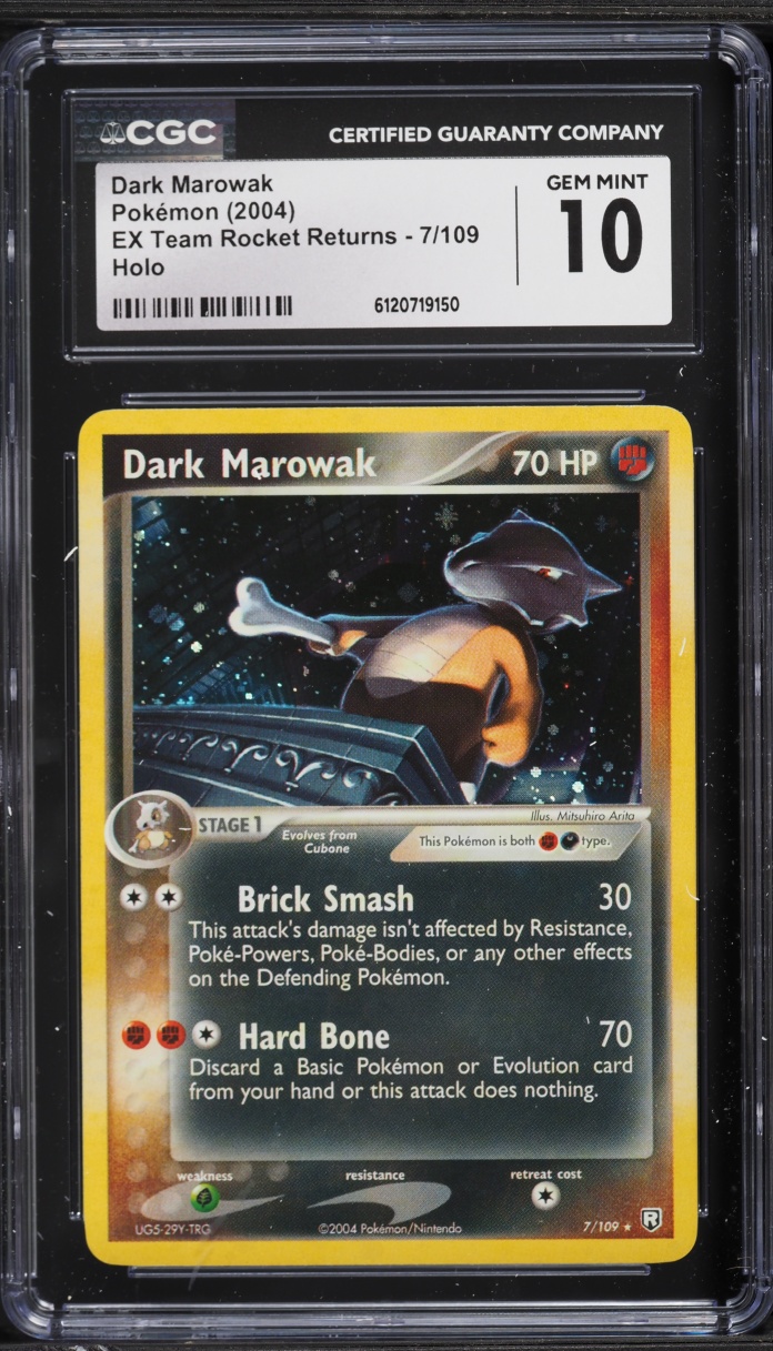 2004 Pokemon EX Team Rocket Returns Holo Dark Marowak #7 CGC 10 GEM MINT
