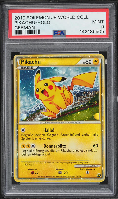 2010 Pokemon Korean World Collection Holo Pikachu PSA 10 GEM MINT