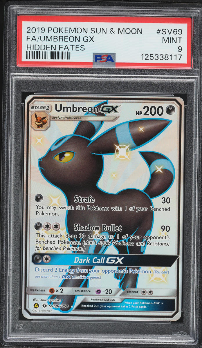 2019 Pokemon Sun & Moon Hidden Fates Full Art Umbreon GX #SV69 PSA 9 MINT