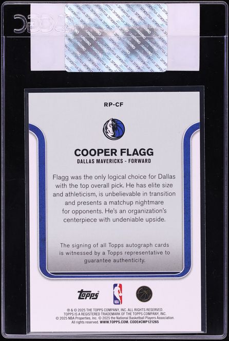 2025 Topps Photo Shoot Red Cooper Flagg ROOKIE AUTO 5/5 #RP-CF CGC AUTH