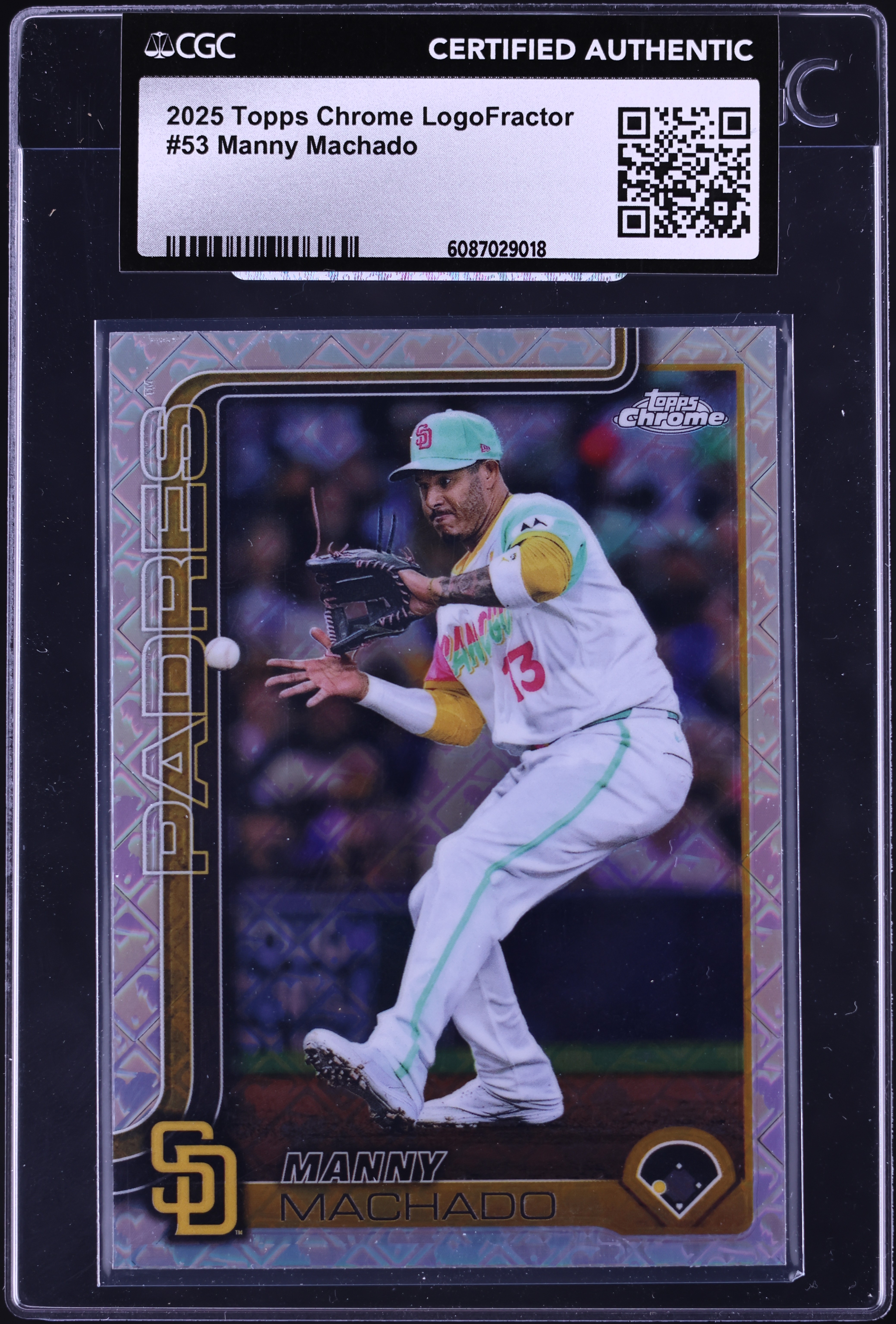 2025 Topps Chrome Logofractor Manny Machado #53 CGC AUTH on