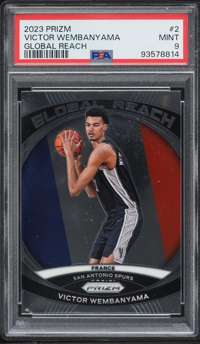 2023 Panini Prizm Global Reach Victor Wembanyama ROOKIE #2 PSA 9 MINT