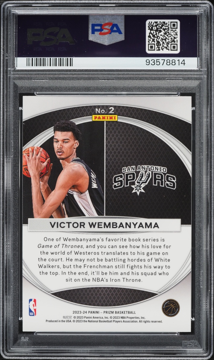 2023 Panini Prizm Global Reach Victor Wembanyama ROOKIE #2 PSA 9 MINT