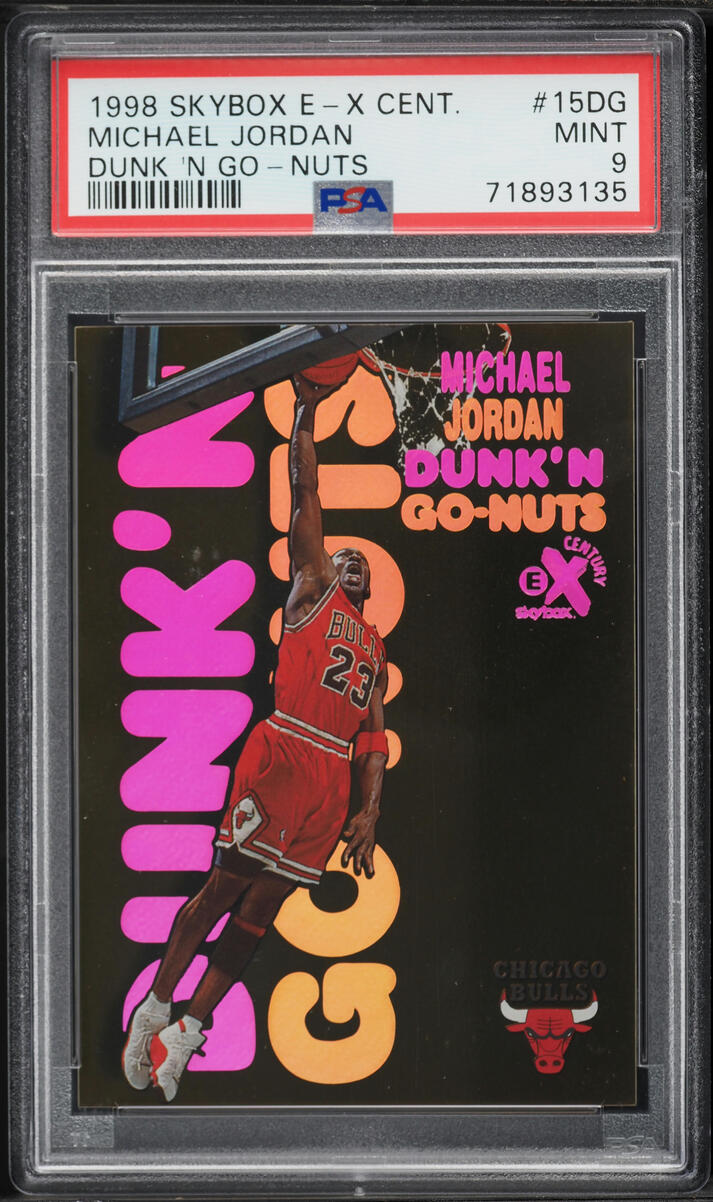 1998 Skybox E-X Century Dunk 'N Go-Nuts Michael Jordan #15DG PSA 9 MINT
