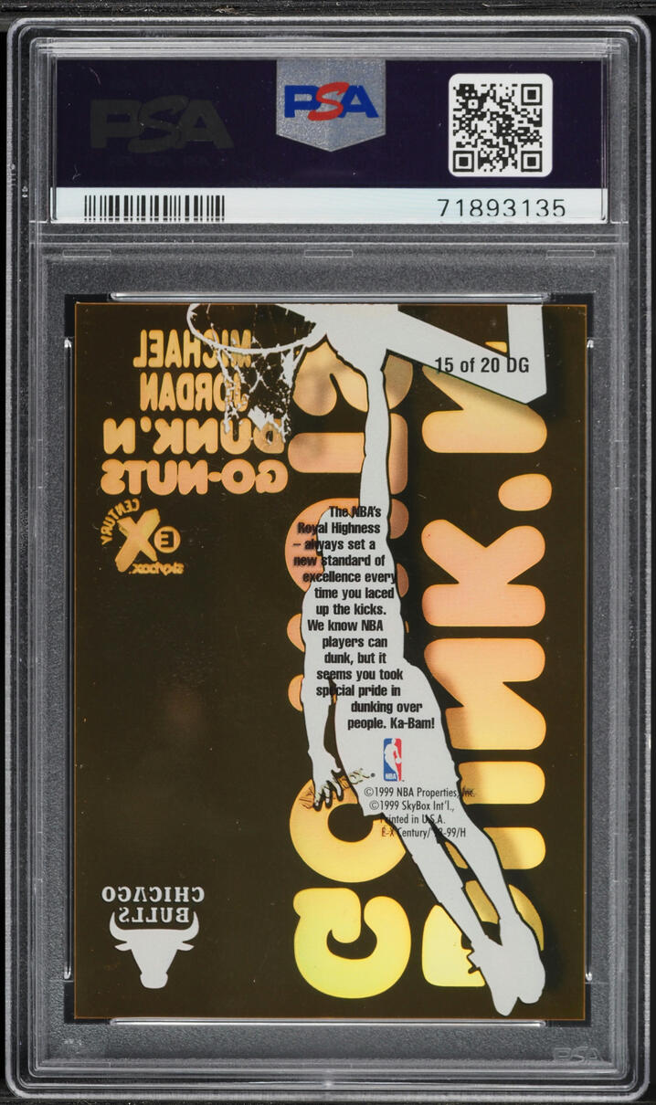 1998 Skybox E-X Century Dunk 'N Go-Nuts Michael Jordan #15DG PSA 9 MINT
