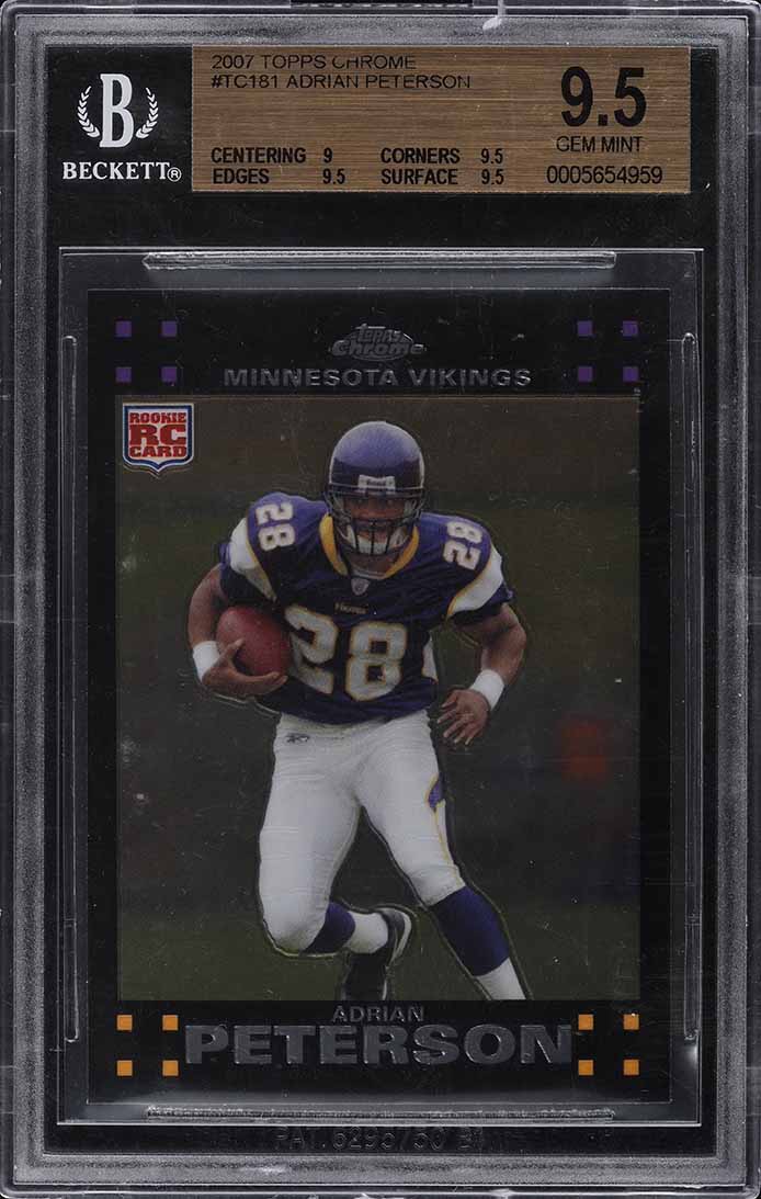 2007 Topps Chrome Adrian Peterson ROOKIE #TC161 BGS 9.5 GEM MINT