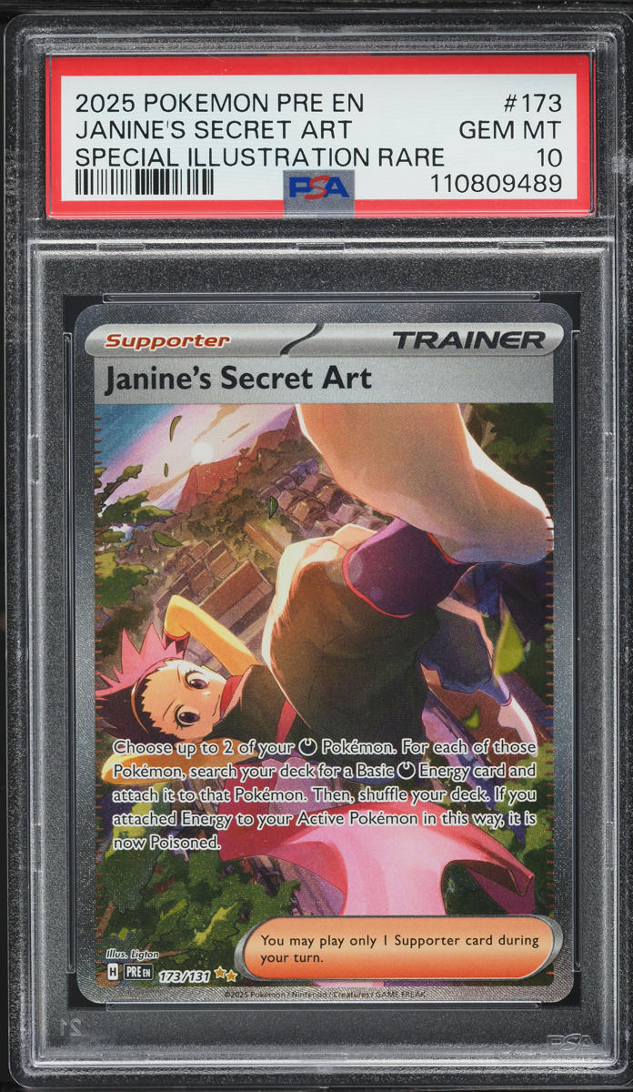 2025 Pokemon SV Prismatic Evolutions SIR Janine's Secret Art #173 PSA 10 GEM