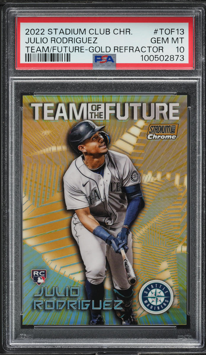 2022 Stadium Club Chrome Team Of Future Gold Julio Rodriguez ROOKIE /50 #TOF-13 PSA 10 GEM MINT