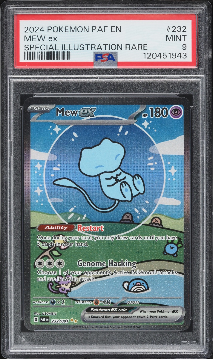 2024 Pokemon Scarlet & Violet Paldean Fates SIR Shiny Mew Ex #232 PSA 9 MINT