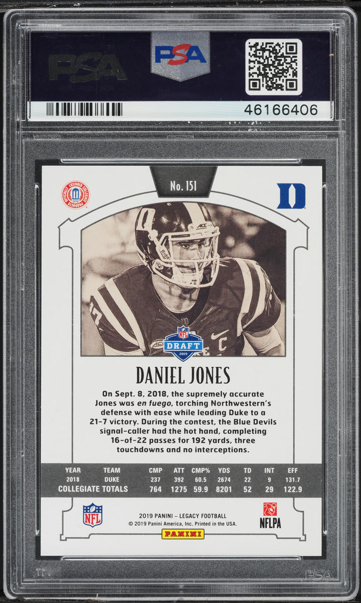 2019 Panini Legacy Daniel Jones ROOKIE #151 PSA 9 MINT