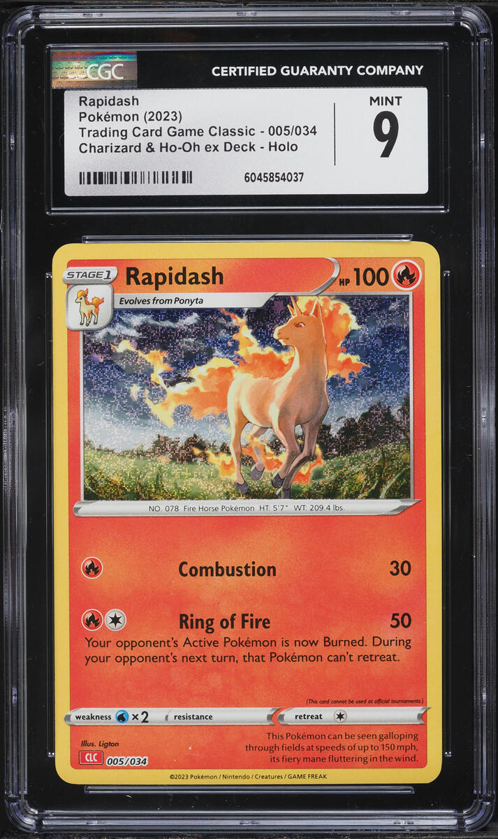 2023 Pokemon TCG Classic Collection Charizard & Ho-Oh Ex Deck Holo Rapidash #5 CGC 9 MINT