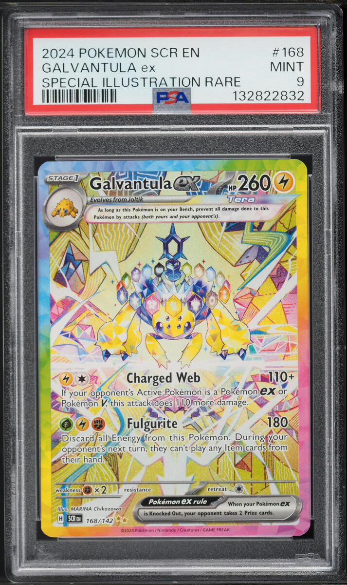2024 Pokemon Scarlet & Violet Stellar Crown SIR Galvantula ex #168 PSA 9 MINT