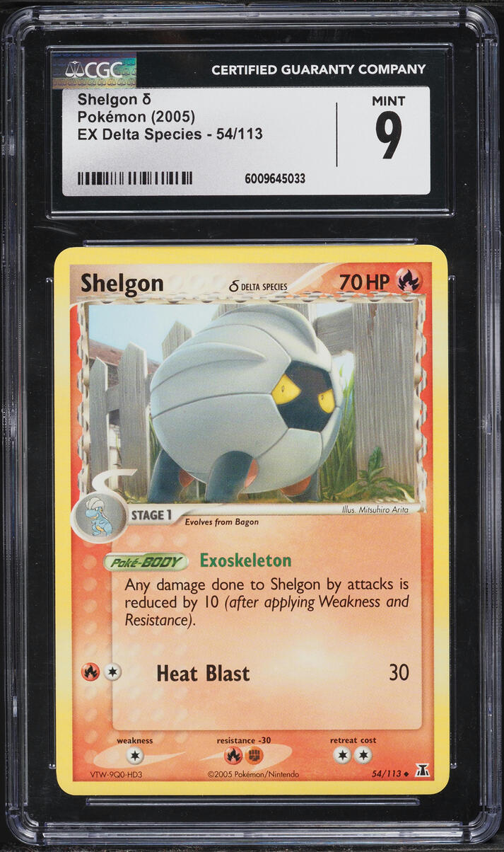 2005 Pokemon EX Delta Species Shelgon #54 CGC 9 MINT