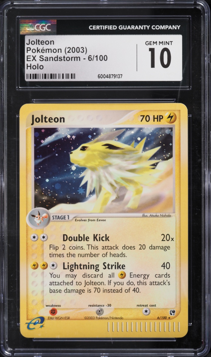 2003 Pokemon Ex Sandstorm Holo Jolteon #6 CGC 10 GEM MINT