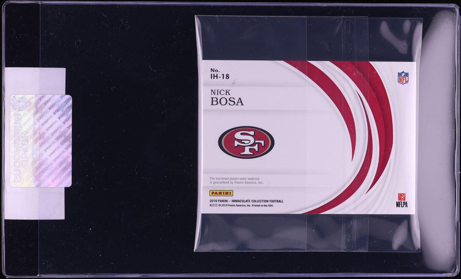 2019 Immaculate Collection Helmets Nick Bosa RELIC /10 #IH-18 CGC AUTH - Photo 2