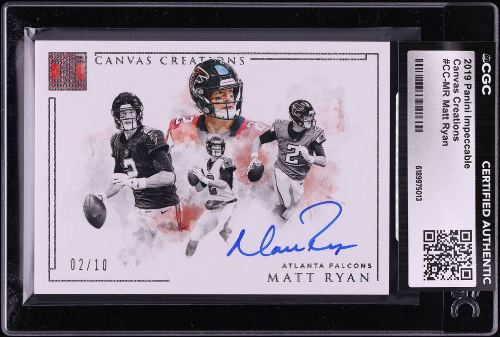 2019 Panini Impeccable Canvas Creations Matt Ryan AUTO /10 #CC-MR CGC AUTH