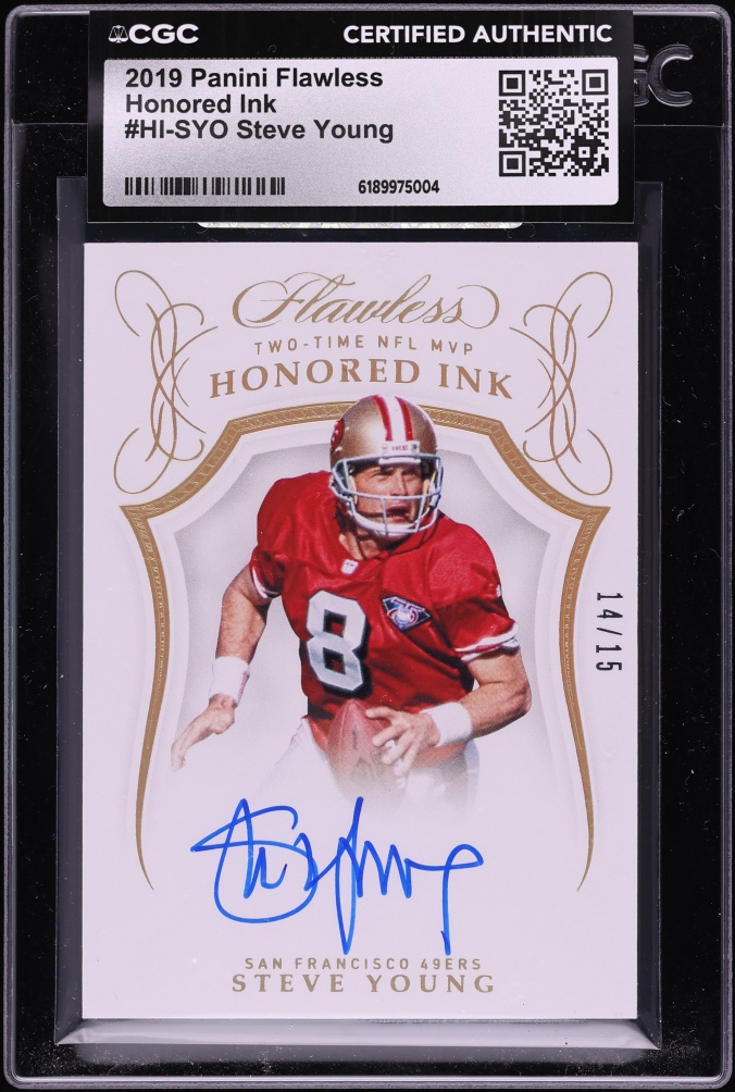 2019 Panini Flawless Honored Ink Steve Young AUTO /15 #HI-SYO CGC AUTH