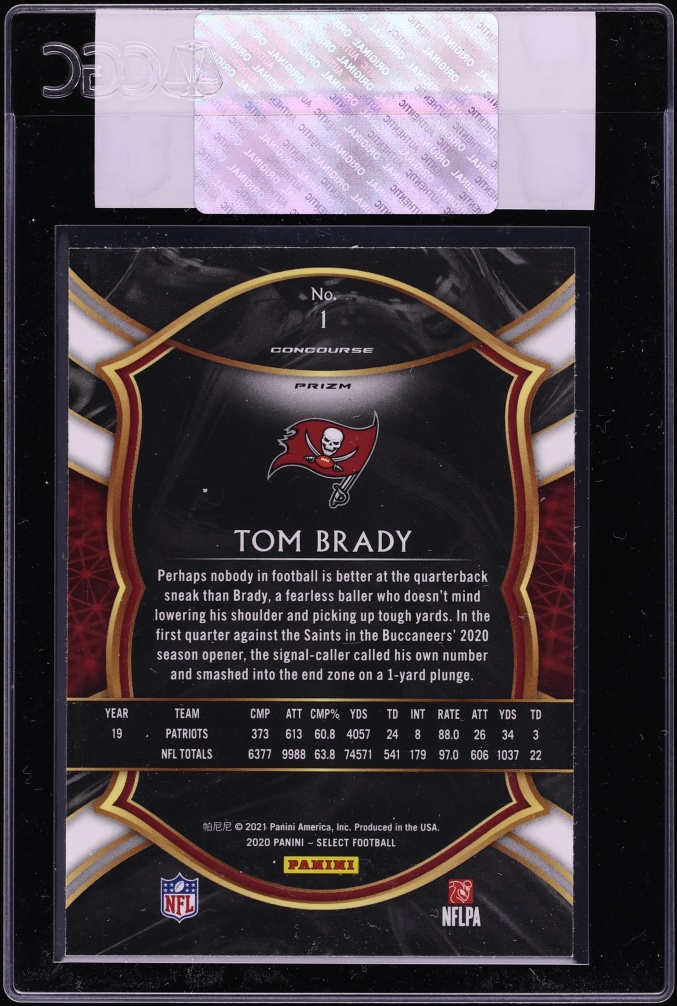 2021 Select Concourse Cosmic Tom Brady #1 CGC AUTH - Photo 2