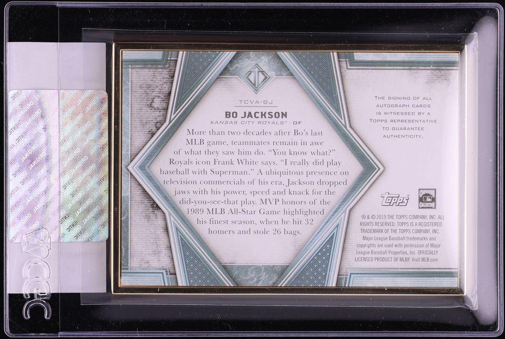 2019 Topps Transcendent Image Variations Purple Bo Jackson AUTO /10 #TCVA-BJ CGC AUTH - Photo 2