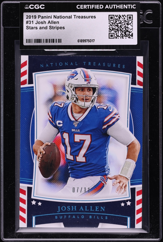 2019 National Treasures Stars And Stripes Josh Allen /11 #31 CGC AUTH