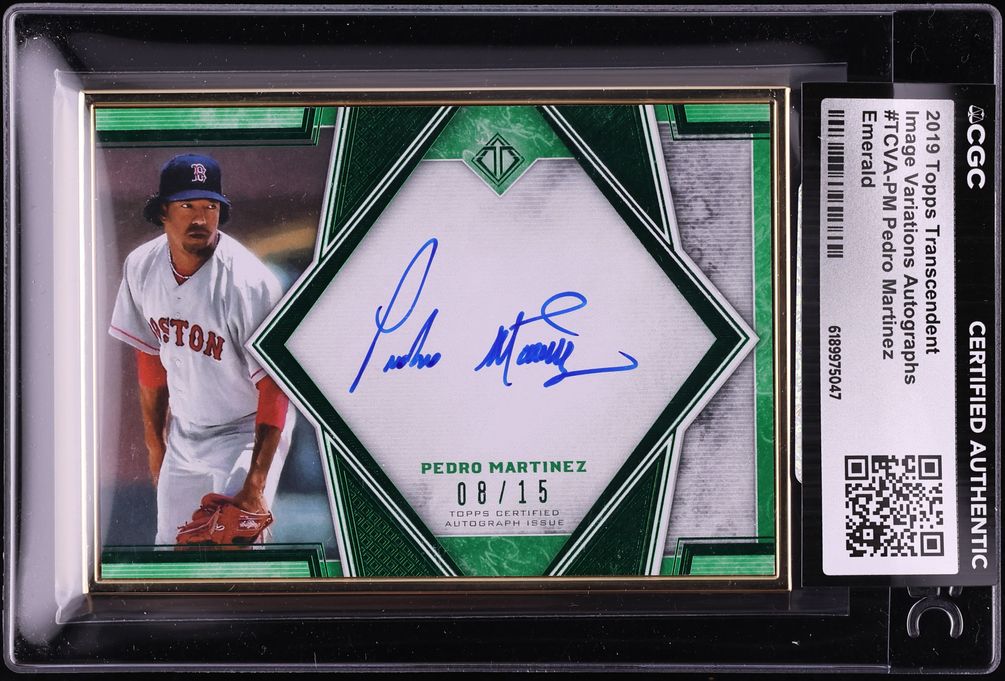 2019 Topps Transcendent Image Variations Emerald Pedro Martinez AUTO /15 #TCVA-PM CGC AUTH