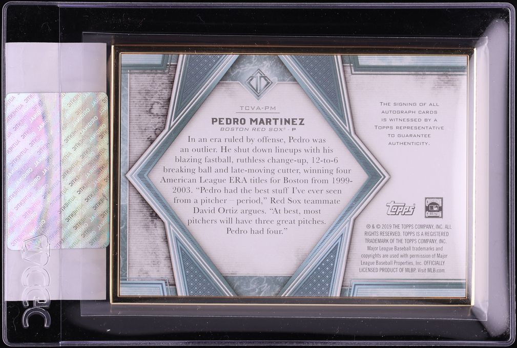 2019 Topps Transcendent Image Variations Emerald Pedro Martinez AUTO /15 #TCVA-PM CGC AUTH - Photo 2
