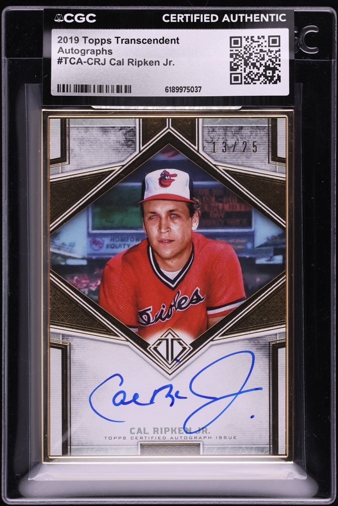 2019 Topps Transcendent Cal Ripken Jr. AUTO /25 #TCA-CRJ CGC AUTH