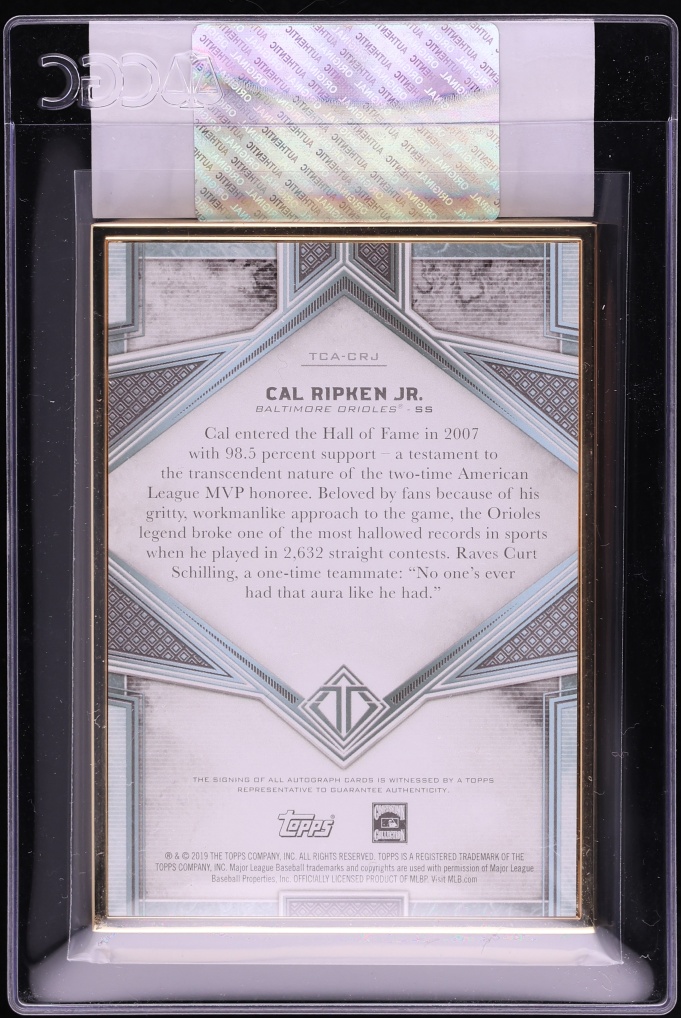 2019 Topps Transcendent Cal Ripken Jr. AUTO /25 #TCA-CRJ CGC AUTH - Photo 2