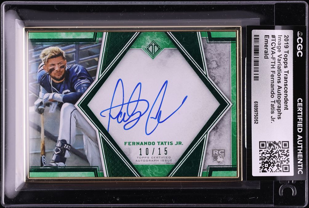 2019 Topps Transcendent Image Variations Emerald Fernando Tatis Jr. ROOKIE AUTO /15 CGC AUTH