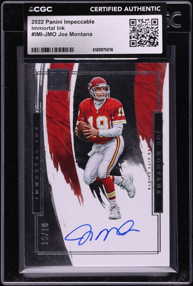 2022 Panini Impeccable Immortal Ink Joe Montana AUTO 10/10 #IMI-JMO CGC AUTH