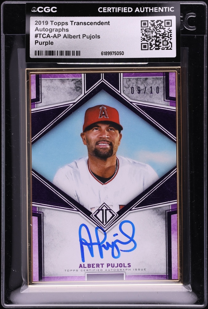 2019 Topps Transcendent Purple Albert Pujols AUTO /10 #TCA-AP CGC AUTH