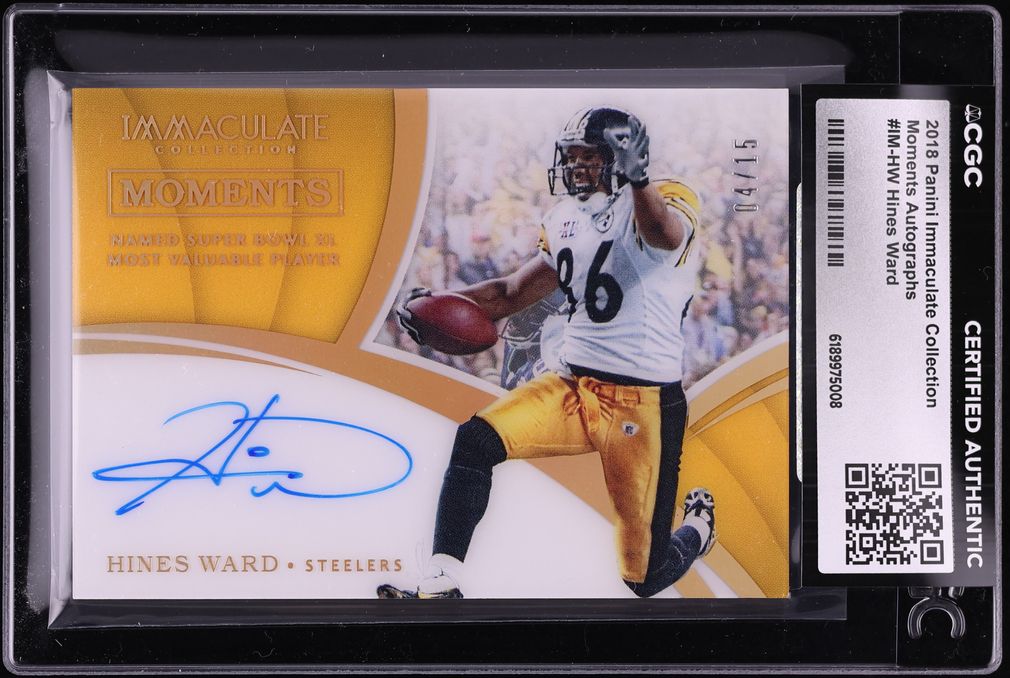 2018 Immaculate Collection Moments Hines Ward AUTO /15 #IM-HW CGC AUTH