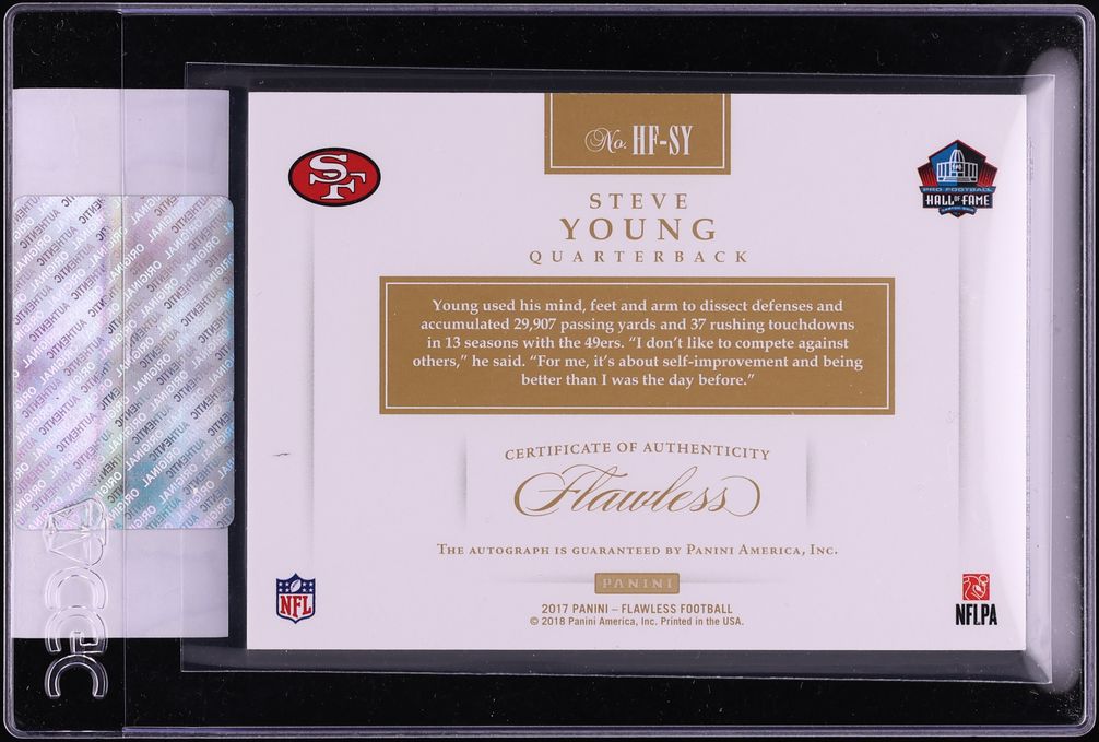 2017 Panini Flawless Hall Of Fame Steve Young AUTO /5 #HF-SY CGC AUTH - Photo 2