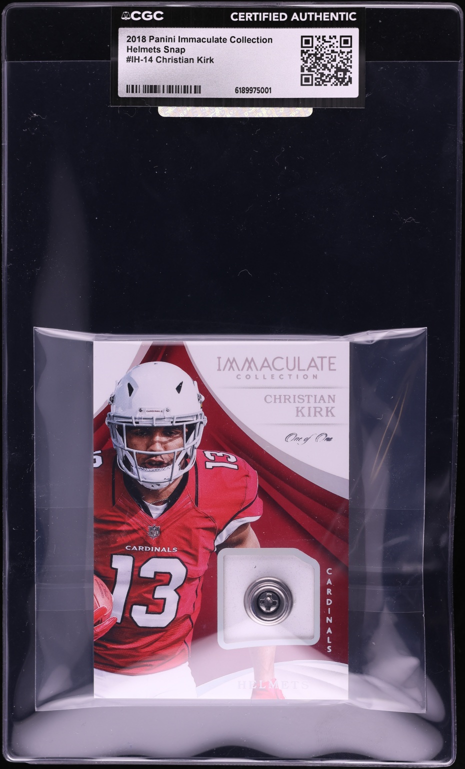 2018 Immaculate Collection Helmets Snap Christian Kirk RELIC 1/1 #IH-14 CGC AUTH