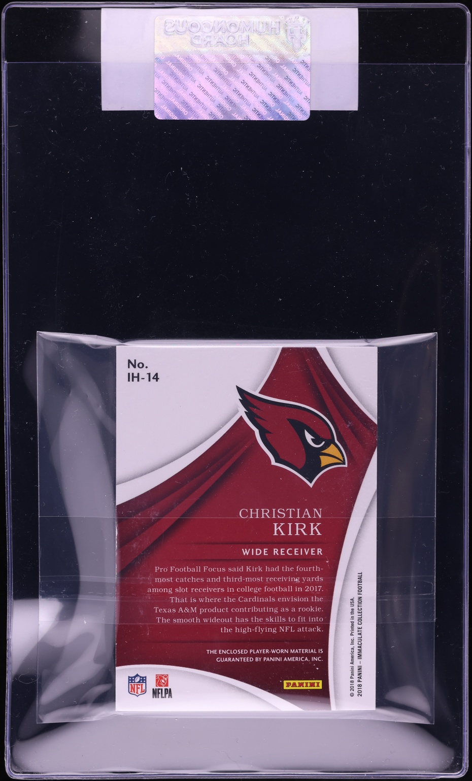 2018 Immaculate Collection Helmets Snap Christian Kirk RELIC 1/1 #IH-14 CGC AUTH - Photo 2