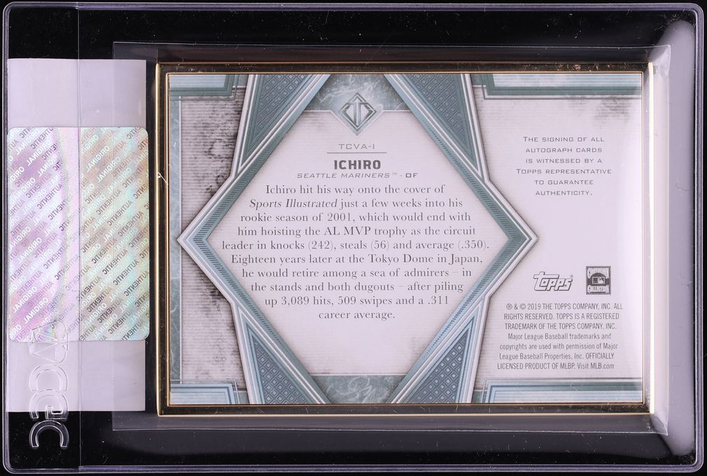 2019 Topps Transcendent Image Variations Emerald Ichiro AUTO /15 #TCVA-I CGC AUTH - Photo 2