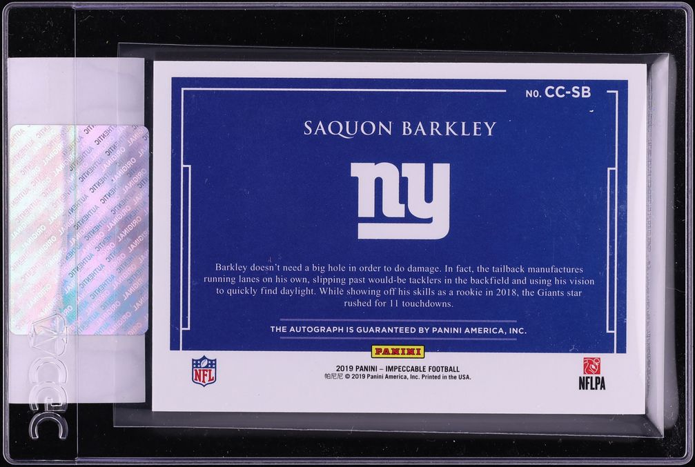 2019 Panini Impeccable Canvas Creations Saquon Barkley AUTO /10 #CC-SB CGC AUTH - Photo 2