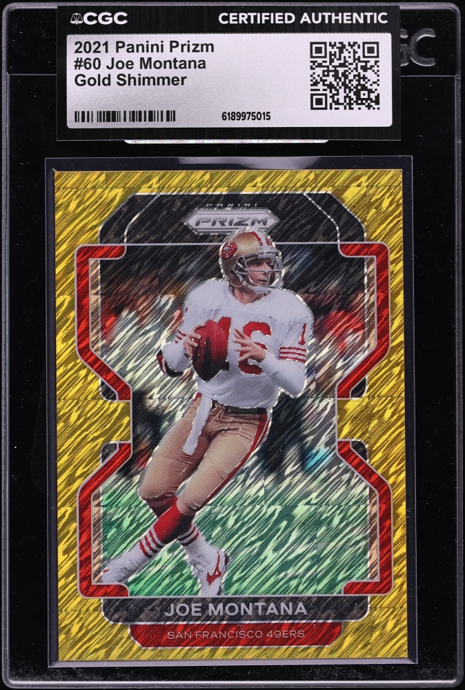 2021 Panini Prizm Gold Shimmer Joe Montana /10 #60 CGC AUTH