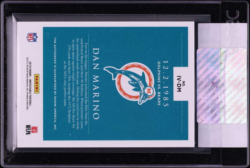 2019 Panini Impeccable Victory Dan Marino AUTO 1/5 #IV-DM CGC AUTH - Photo 2