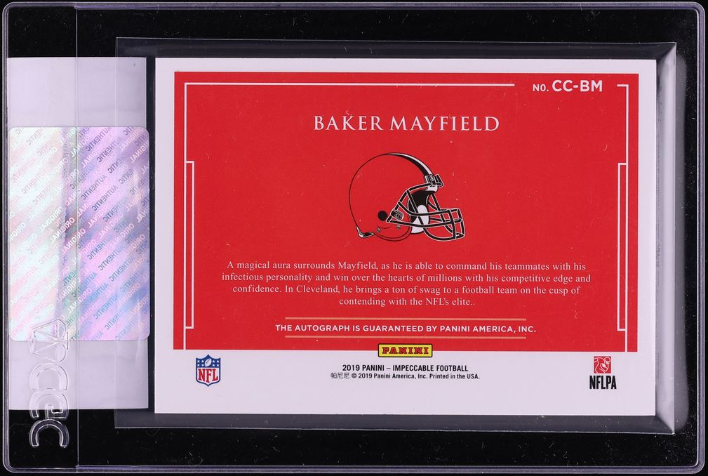 2021 Panini Impeccable '19 Canvas Creations Baker Mayfield AUTO /10 #CC-BM CGC AUTH - Photo 2
