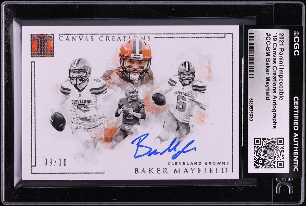 2021 Panini Impeccable '19 Canvas Creations Baker Mayfield AUTO /10 #CC-BM CGC AUTH